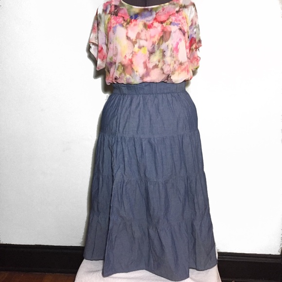 Dresses & Skirts - No Brand (tag cut) Chambray Maxi Skirt 14 16 XL 1X